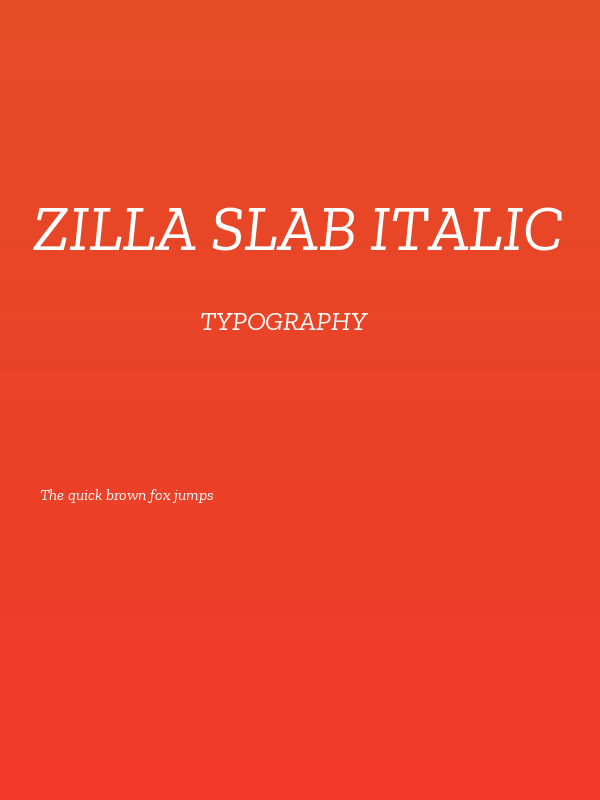 Zilla Slab Italic Poster