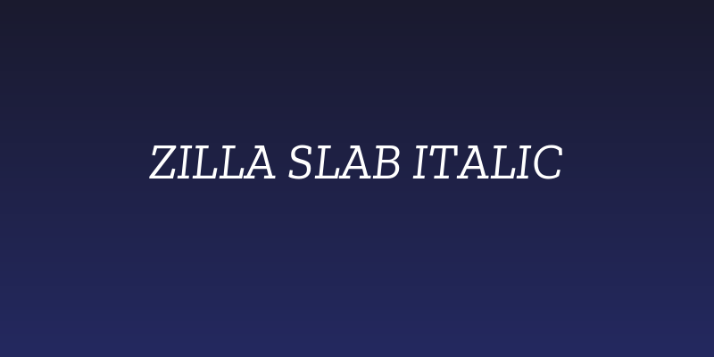 Zilla Slab Italic Social Header