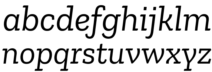 Zilla Slab Italic Font LOWERCASE
