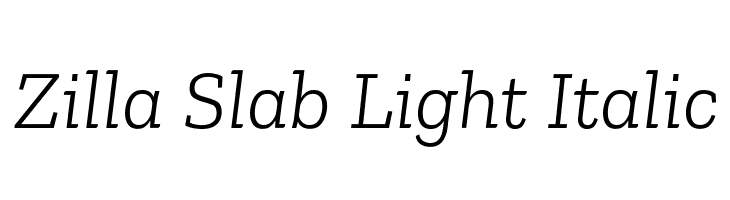 Zilla Slab Light Italic  नि: शुल्क फ़ॉन्ट्स डाउनलोड