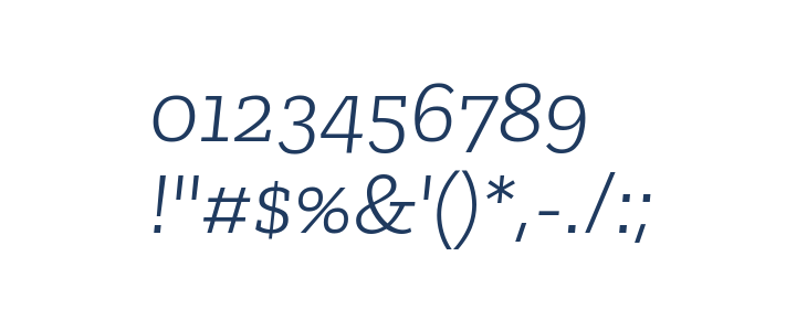 Zilla Slab Light Italic Other Characters