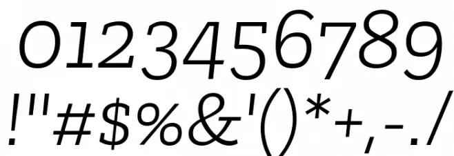 Zilla Slab Light Italic Font OTHER CHARS