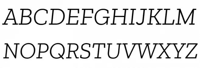 Zilla Slab Light Italic Schriftart Groß