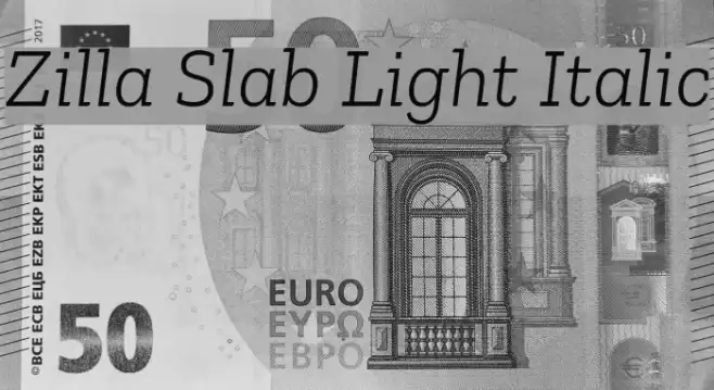 Zilla Slab Light Italic Font examples