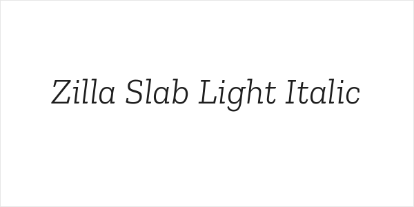 Zilla Slab Light Italic Logo
