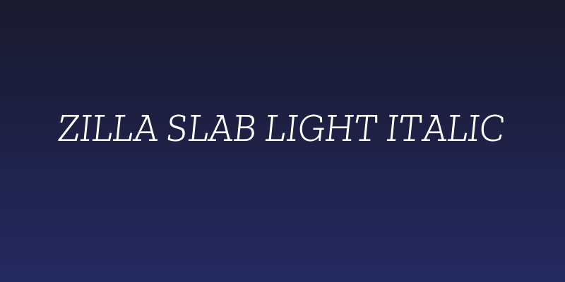 Zilla Slab Light Italic Social Header