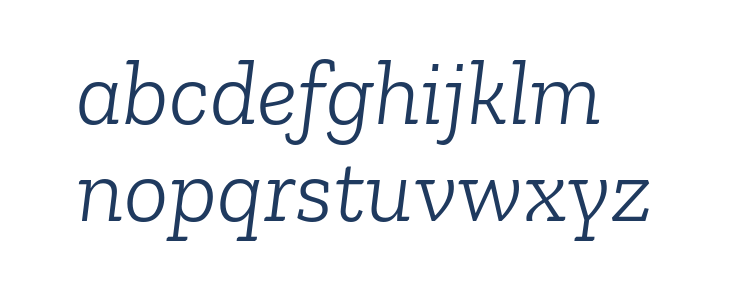 Zilla Slab Light Italic Lowercase