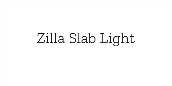 Zilla Slab Light Logo
