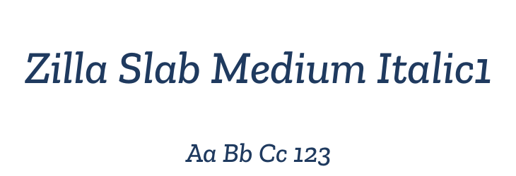 Zilla Slab Medium Italic1 Font Preview