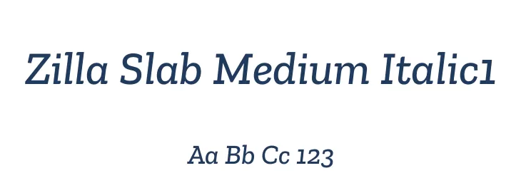 Zilla Slab Medium Italic1