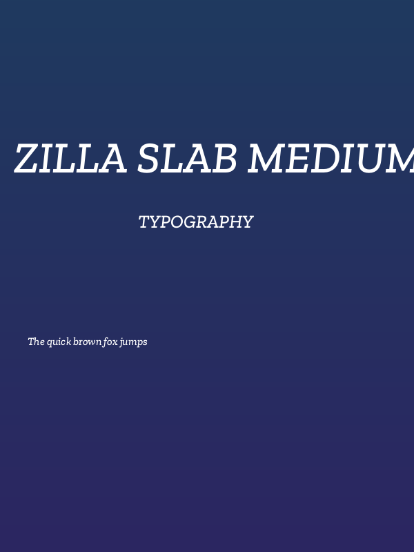 Zilla Slab Medium Italic1 Poster