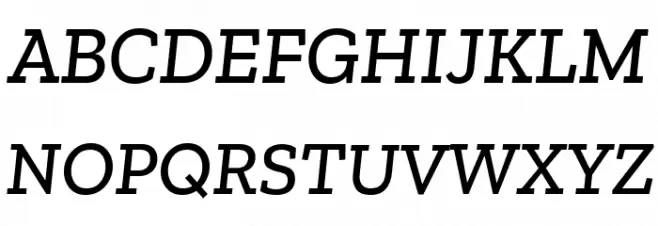 Zilla Slab Medium Italic Polices MAJUSCULES