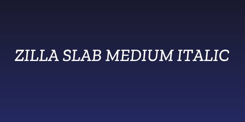 Zilla Slab Medium Italic Social Header