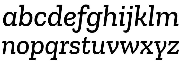 Zilla Slab Medium Italic Font LOWERCASE