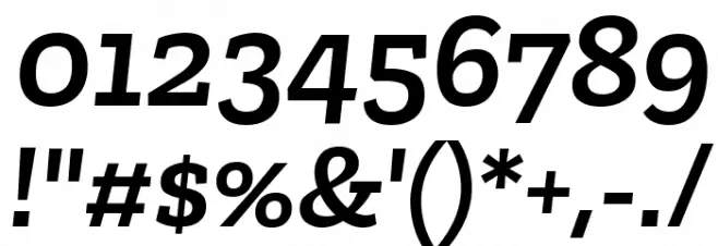 Zilla Slab SemiBold Italic Font OTHER CHARS