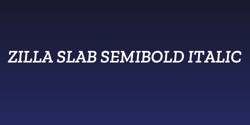 Zilla Slab SemiBold Italic Social Header