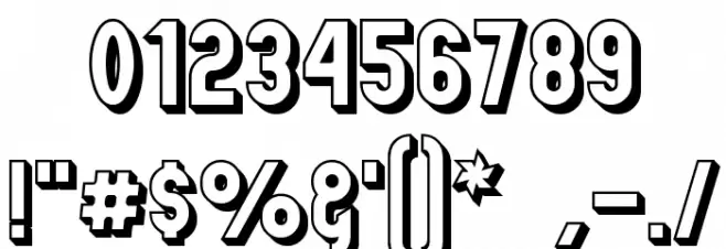 Zillah Modern Offset Outline Шрифта ДРУГИЕ символов