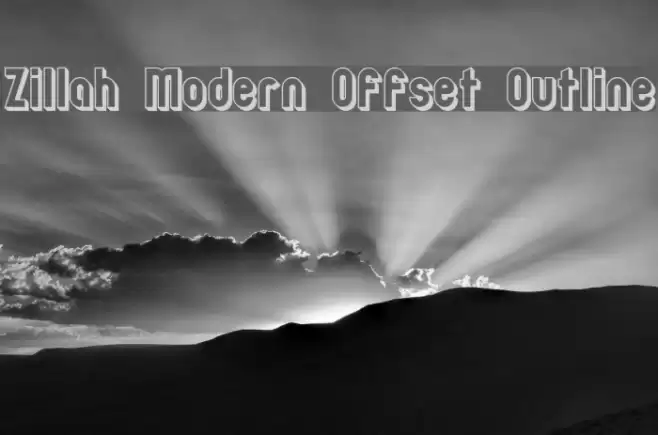 Zillah Modern Offset Outline Шрифта examples