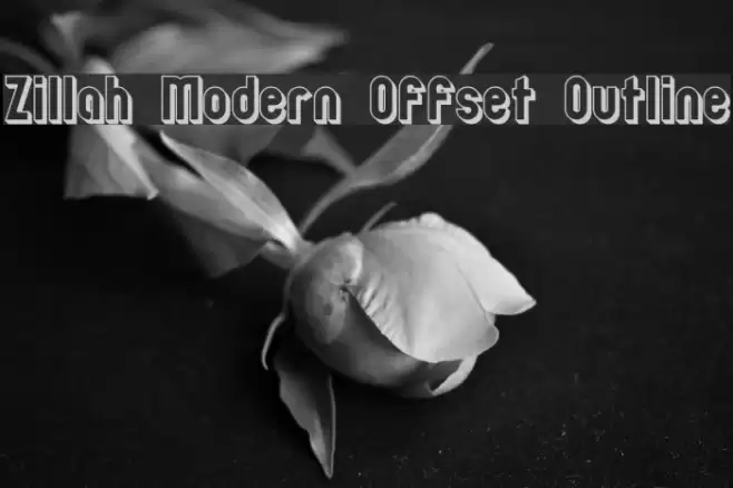 Zillah Modern Offset Outline Шрифта examples