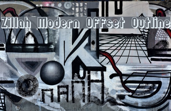 Zillah Modern Offset Outline Font examples