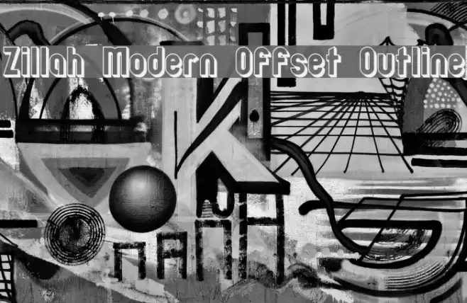 Zillah Modern Offset Outline Шрифта examples