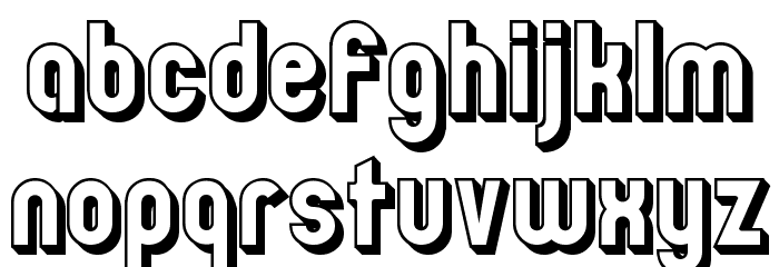 Zillah Modern Offset Outline Font LOWERCASE
