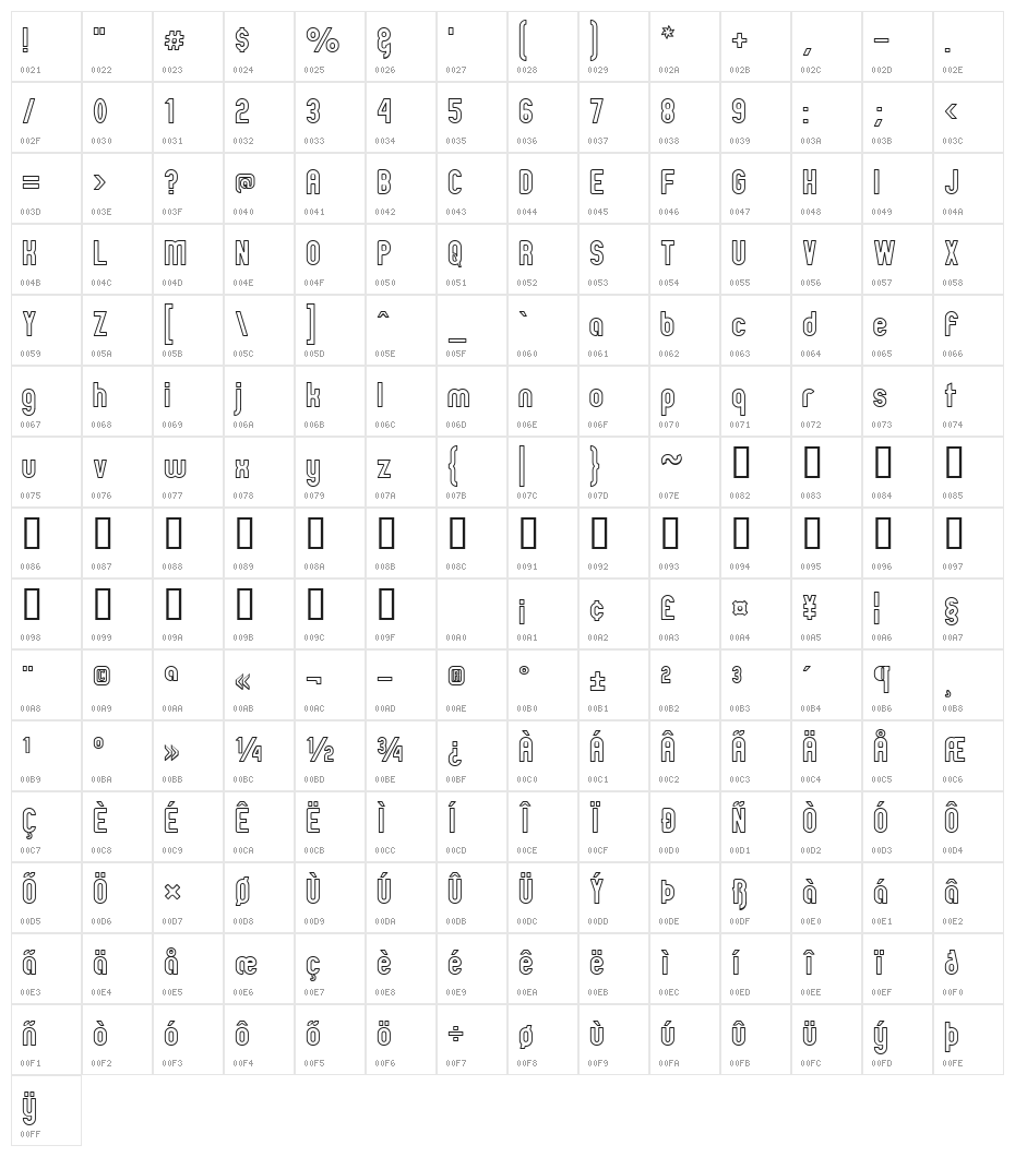 Zillah Modern Ouline Character Map