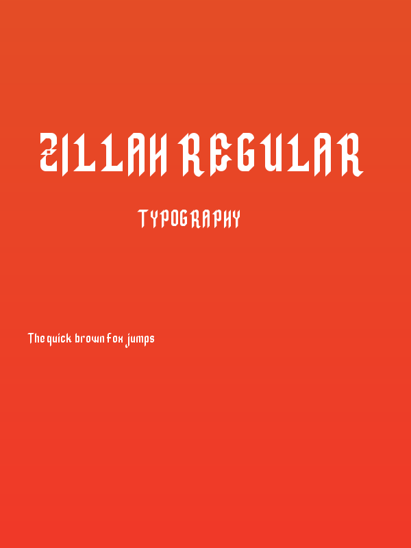 Zillah Regular Poster