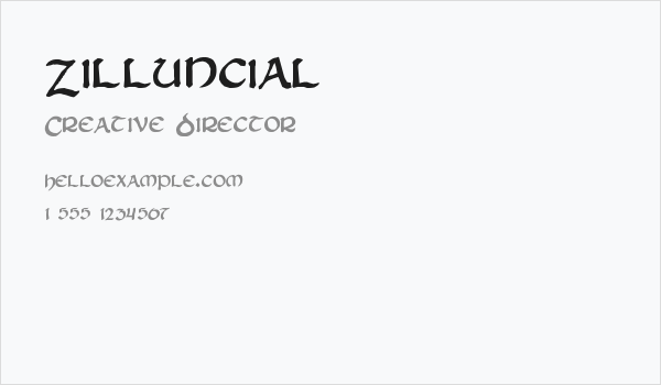 Zilluncial Business Card