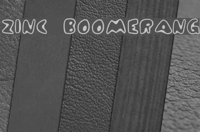 Zinc Boomerang Font examples