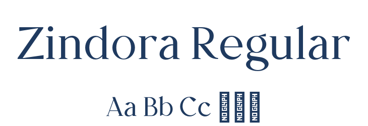 Zindora Regular Font Preview