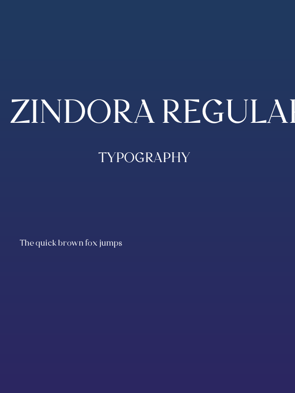 Zindora Regular Poster