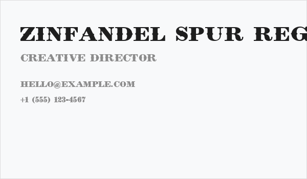 Zinfandel Spur Regular Business Card