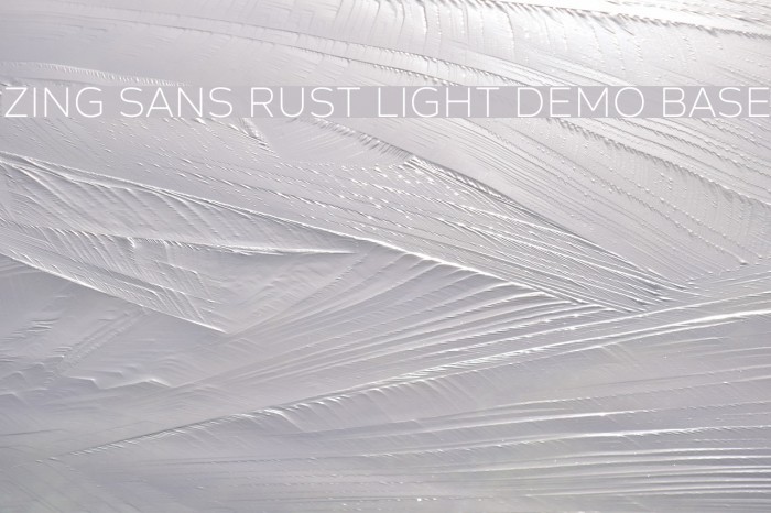 Zing Sans Rust Light Demo Base Font examples