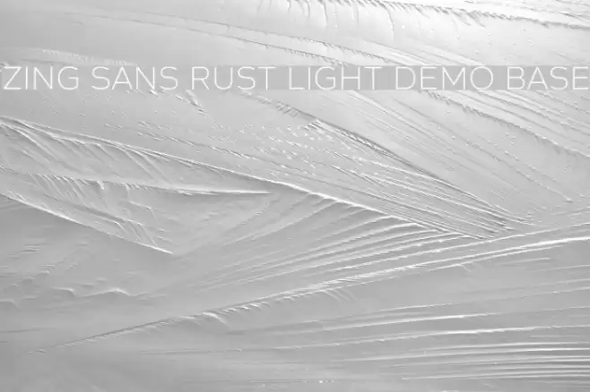 Zing Sans Rust Light Demo Base Font examples