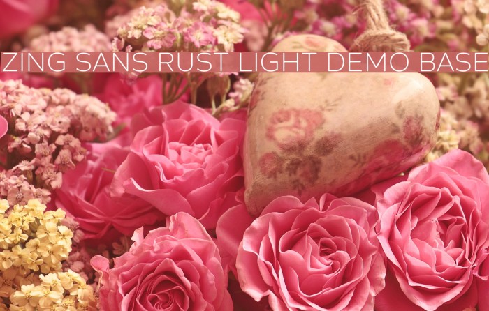 Zing Sans Rust Light Demo Base Font examples