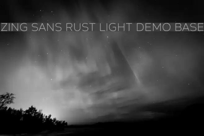 Zing Sans Rust Light Demo Base Font examples