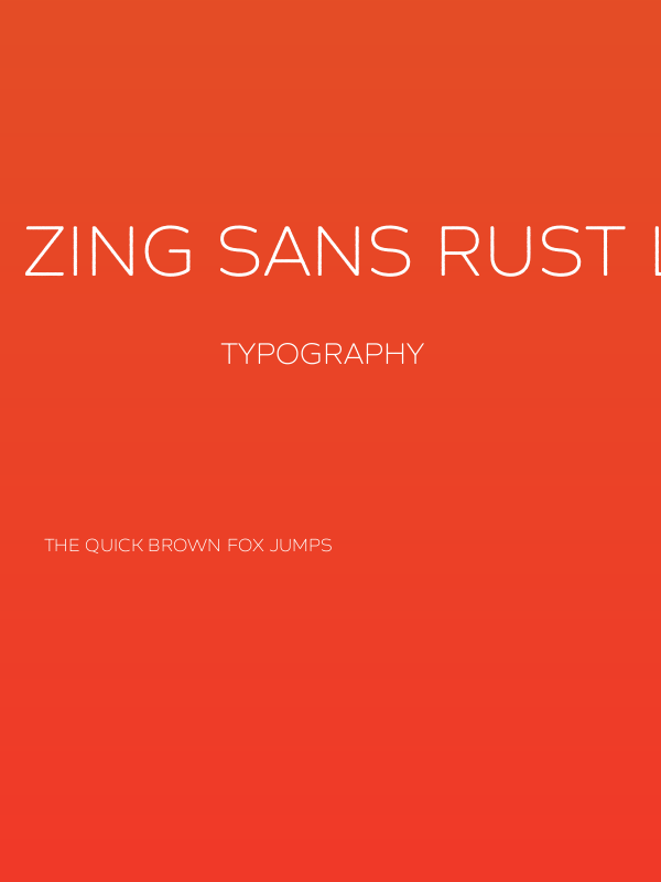 Zing Sans Rust Light Demo Base Poster