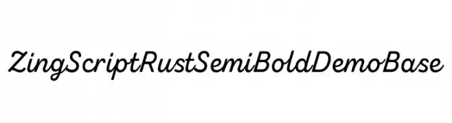 Zing Script Rust SemiBold Demo Base  font caratteri gratis