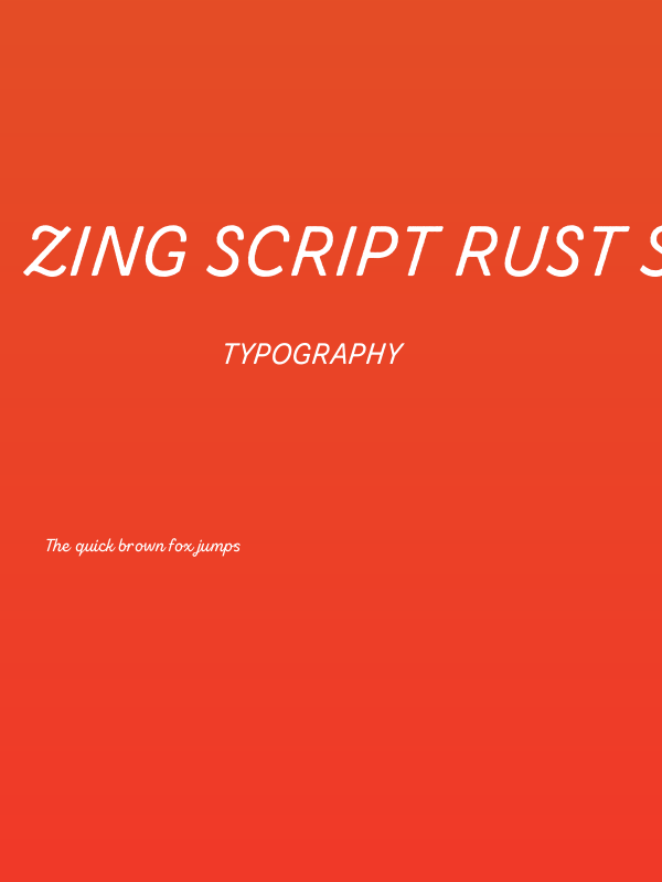 Zing Script Rust SemiBold Demo Base Poster