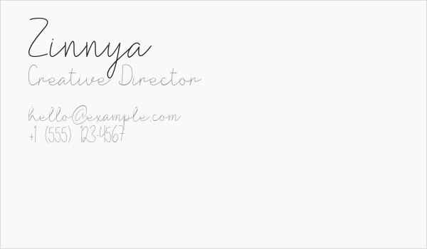 Zinnya Business Card