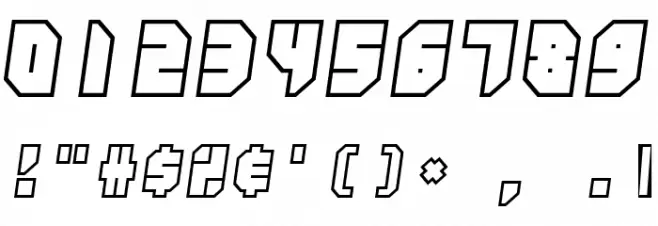Zipper blues Outline Font Alte caractere