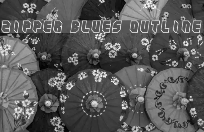 Zipper blues Outline Font examples