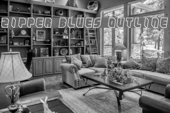 Zipper blues Outline Font examples