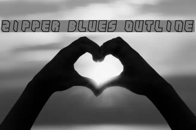Zipper blues Outline Font examples