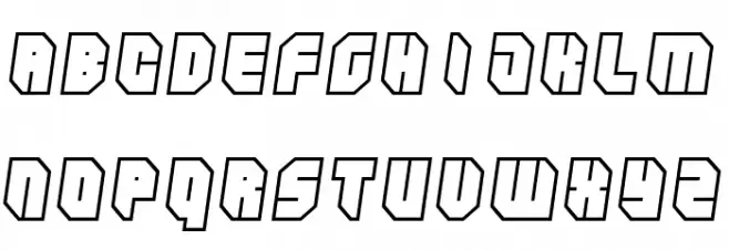 Zipper blues Outline Font Litere mici