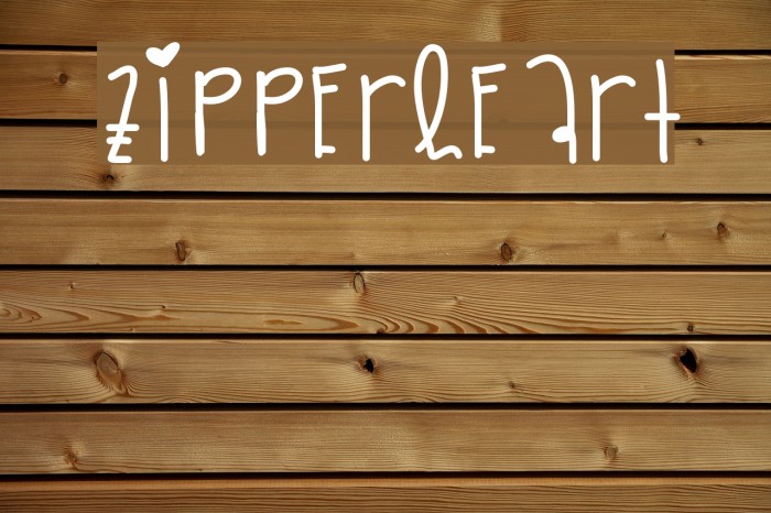 ZipperHeart Font examples