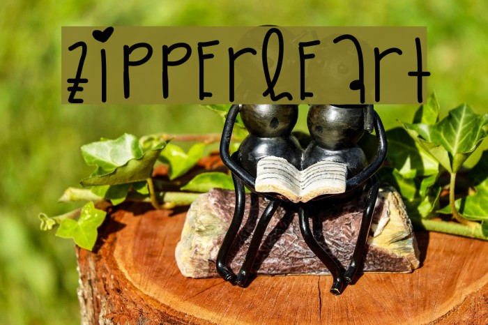 ZipperHeart Font examples