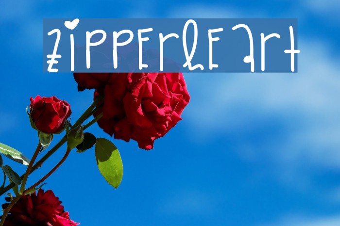 ZipperHeart Font examples