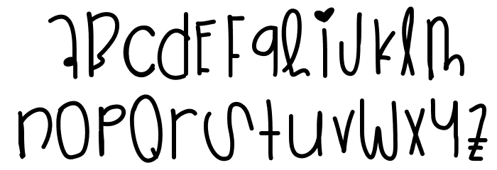 ZipperHeart Font LOWERCASE